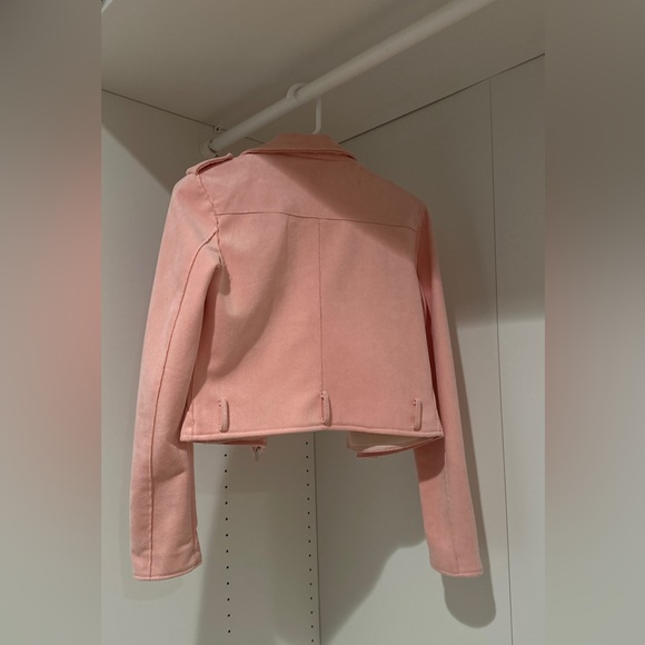 Pink faux leather biker jacket - Picture 2 of 12